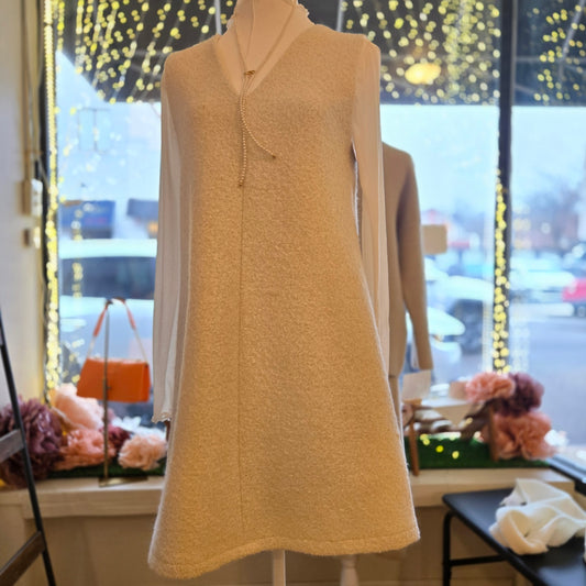 Metel Wool Blend Dress (Winter Layered Pearl Year-End Cozy, Daily Guest Look)